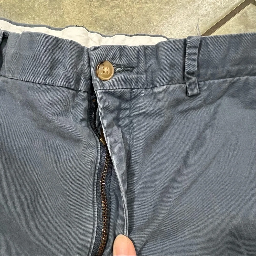 Polo Ralph Lauren Chino Khaki Gray Blue Shorts 36 Slim Stretch Casual Preppy EUC